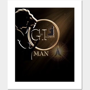 God Inspired Man - Christian Gifts For Men - Birthday Graduation Anniversary - Faith Posters and Art